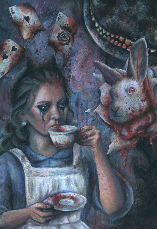 &#39;Edge of Wonderland&#39; (2024), Mixed media on paper.