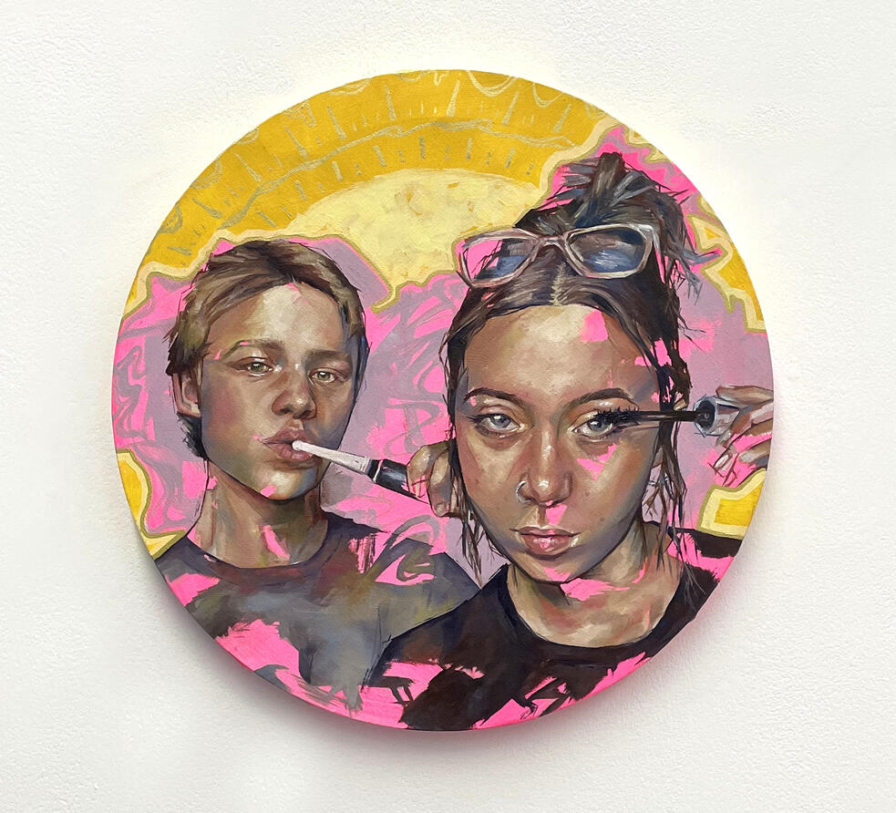 'A Morning Ritual' (2023), Oil & acrylic on canvas.