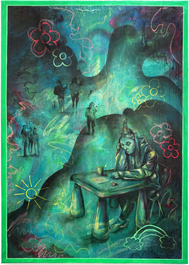 &#39;The Children&#39;s Table&#39; (2025), Oil and acrylic on canvas.