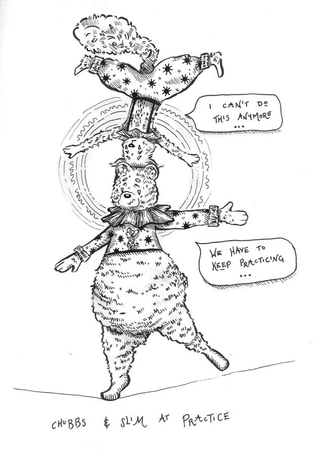 'Chubbs & Slim at Practice'